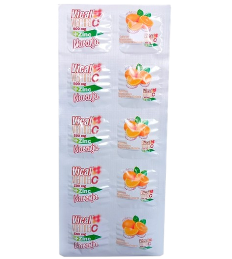 [056647] Vitamina C Vical Naranja + Zinc Sachet 10 Unidades