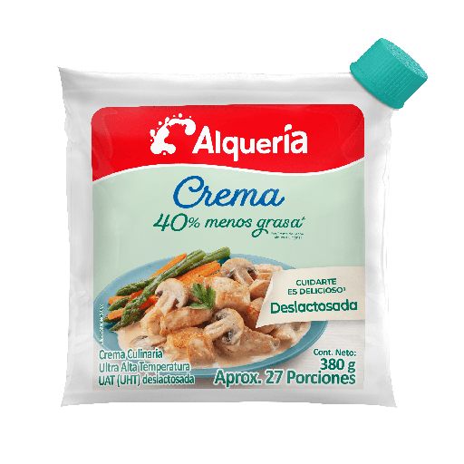 [060494] Crema De Leche Alquería 40% Menos Grasa Doypack 380Gr