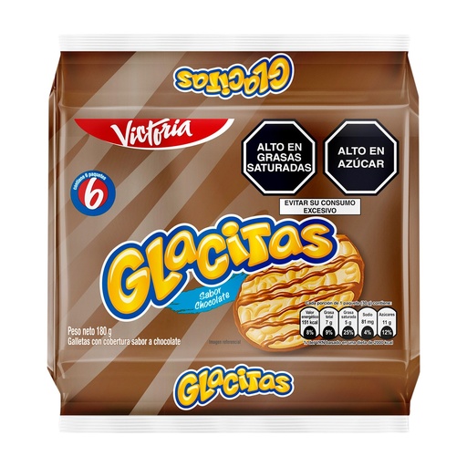 [060484] Galletas Glacitas Chocolate 6 Paquetes 180Gr