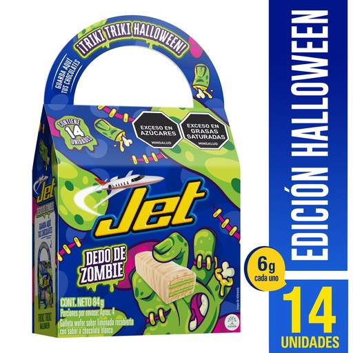 [060739] Galletas Jet Chocolate Blanco Dedo De Zombie Caja 14 Unidades 84Gr