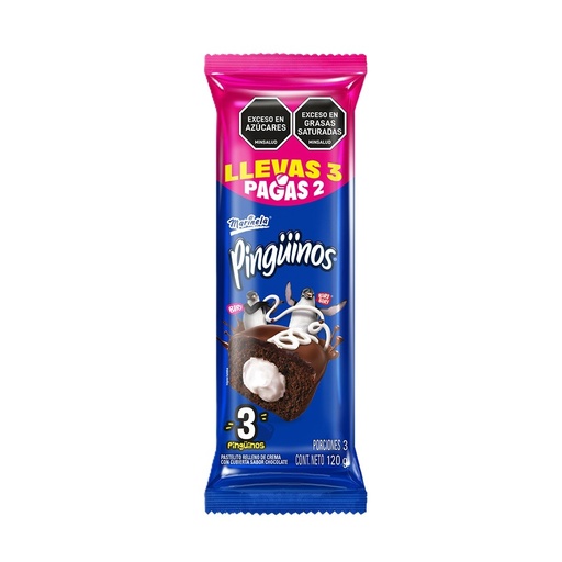 [044737] Pingüinos Bimbo Marinela Pague 2 Lleve 3 Unidades 120Gr
